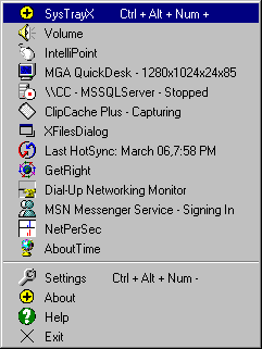 SysTrayX Screenshot